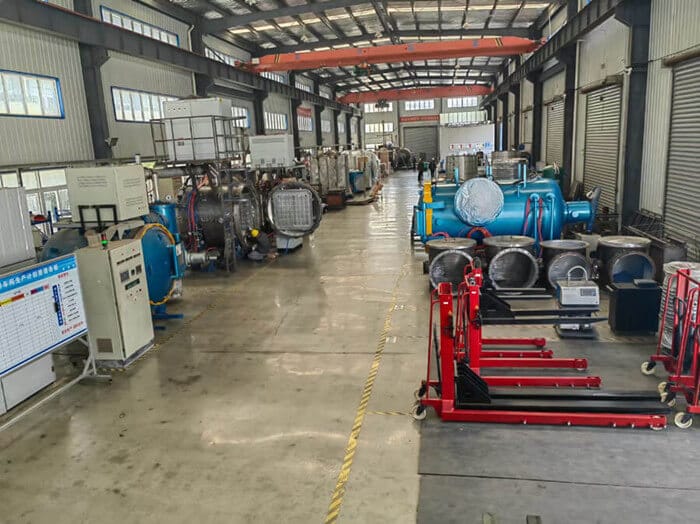 The assembly workshop of a vacuum furnace factory.