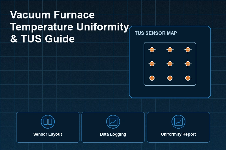 Temperature uniformity survey cover showing a thermocouple sensor map and qualified work zone