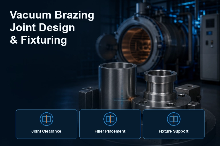 Vacuum brazing joint design cover showing clearance, filler placement and fixturing checkpoints