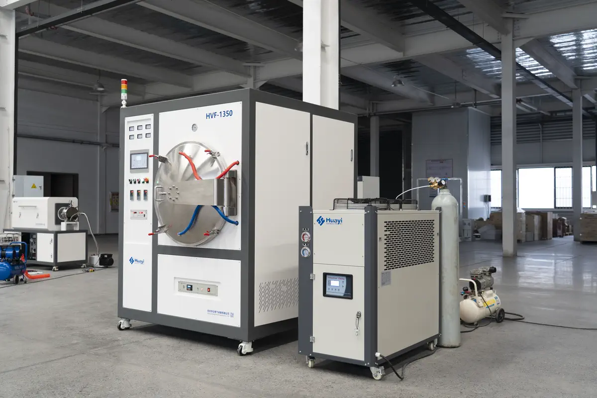 HVF-1350 additive manufacturing sintering furnace with cooling and gas connection equipment