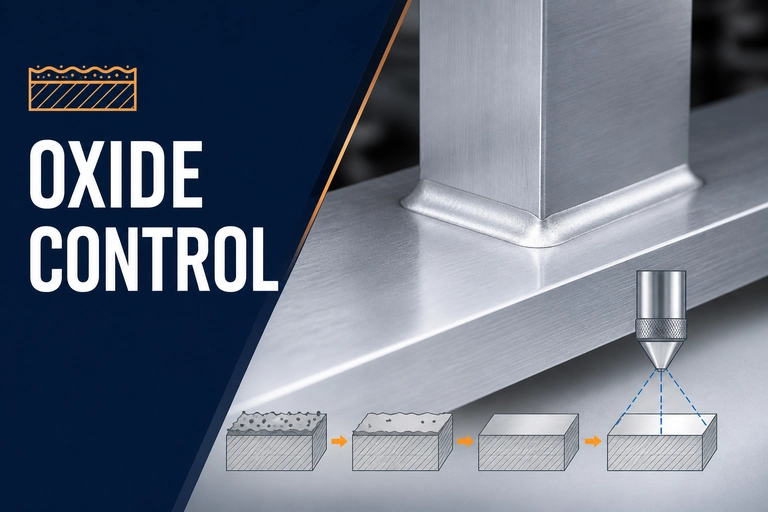 Aluminum joint surface showing oxide removal and preparation sequence.