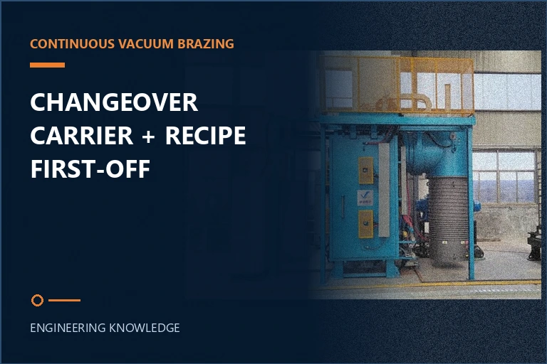 Continuous vacuum brazing line with an engineering title about carrier, recipe and first-off changeover control