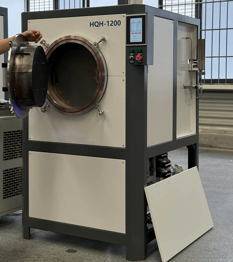 SYNHTE HQH-1200 hydrogen atmosphere furnace with the retort door open