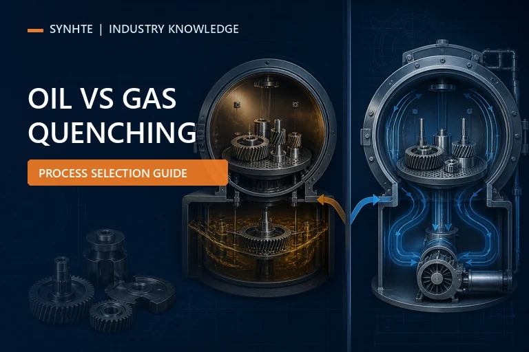 Vacuum oil quenching and gas quenching routes shown side by side for engineering process selection