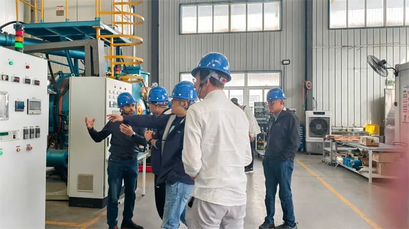 Customers visiting the SYNHTE vacuum furnace factory
