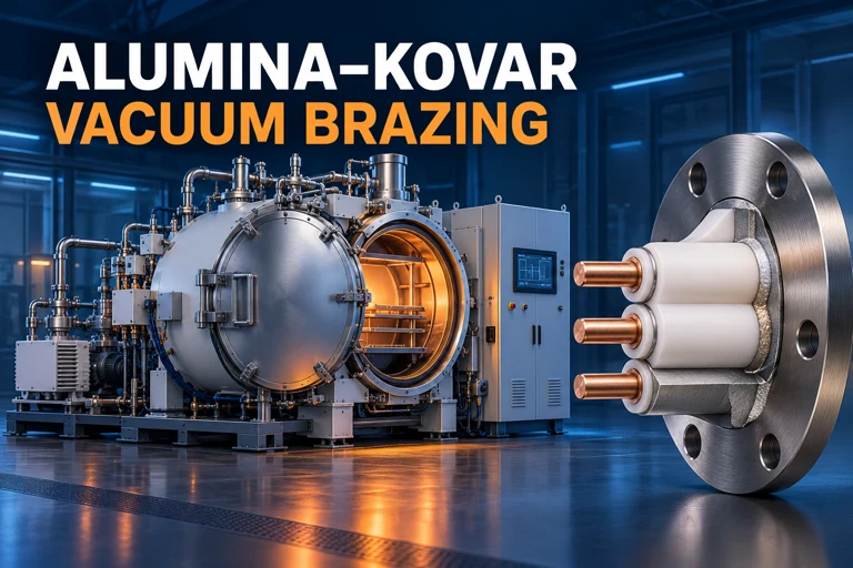 Alumina-to-Kovar vacuum brazing illustrated with a horizontal furnace and ceramic-to-metal hermetic feedthrough