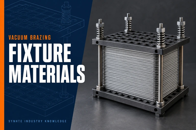 Vacuum brazing fixture materials illustrated with a plate-fin core, grid platens and tie rods